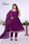 Aanchi By Deecee Vichitra Silk Embroidery Anarkali Kurtis Set 